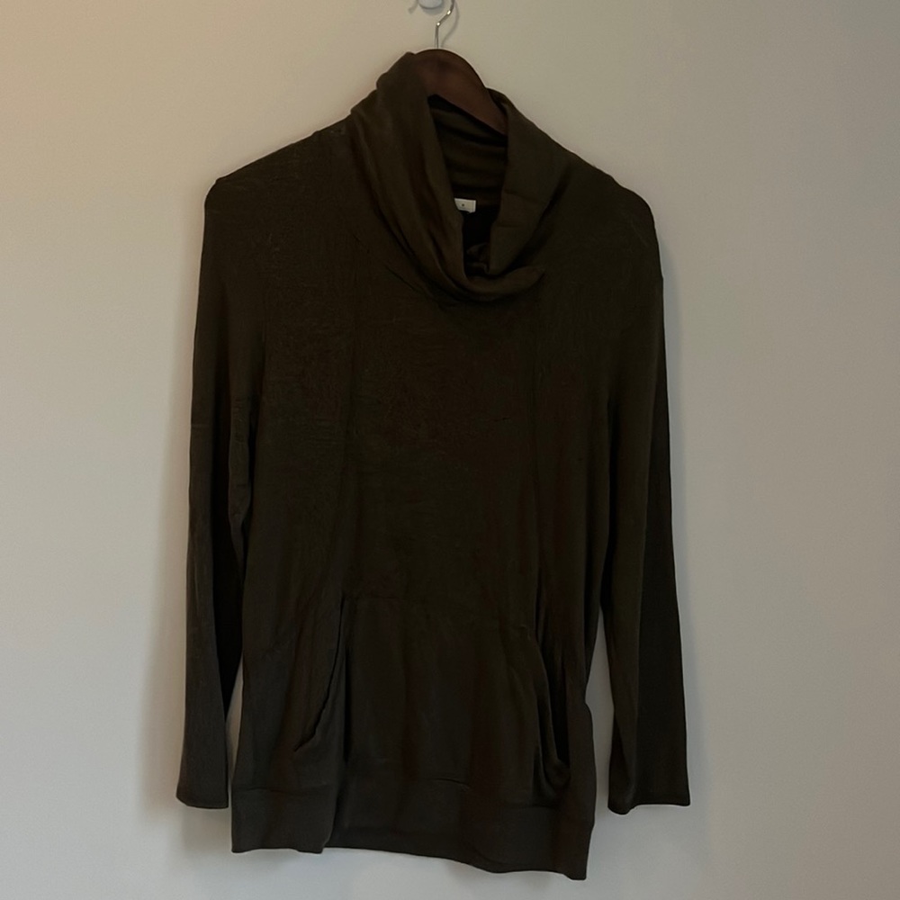Small Loveappella olive green extra soft cowl neck sweater